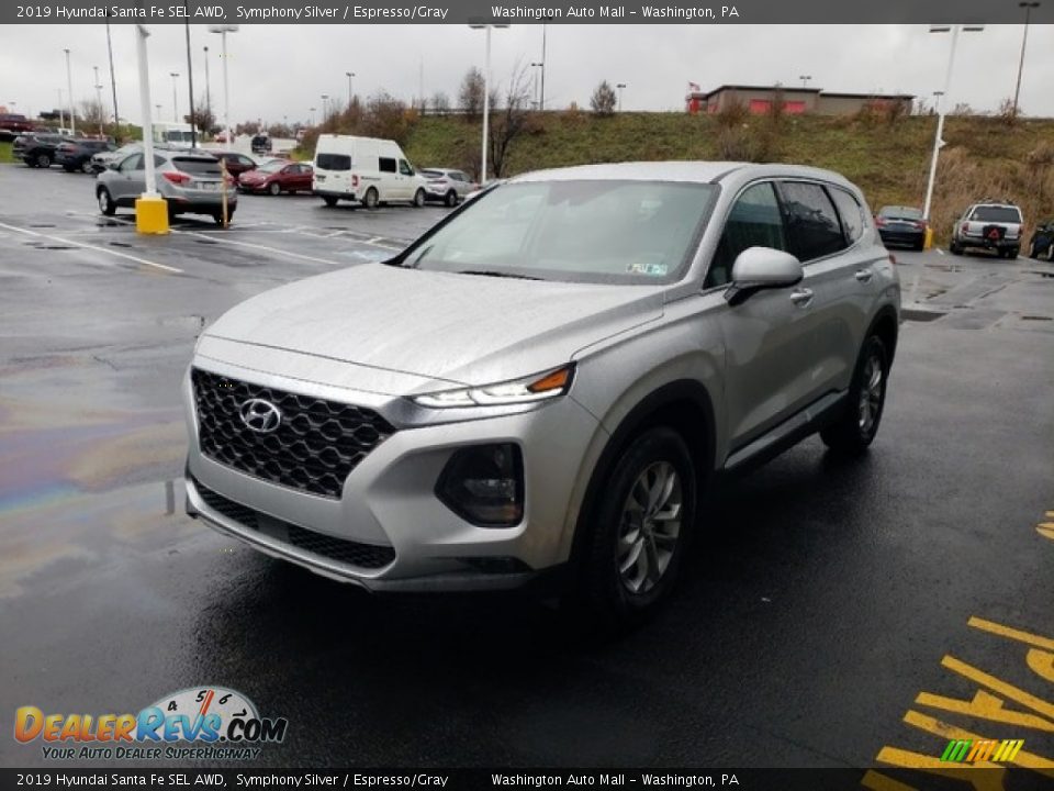 2019 Hyundai Santa Fe SEL AWD Symphony Silver / Espresso/Gray Photo #3