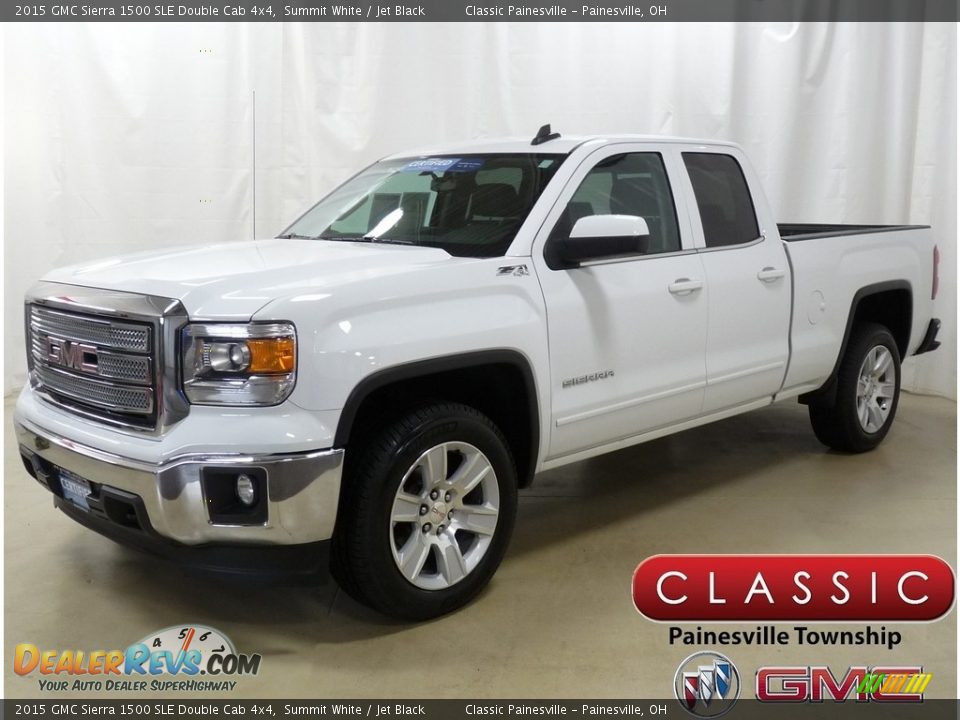 2015 GMC Sierra 1500 SLE Double Cab 4x4 Summit White / Jet Black Photo #1