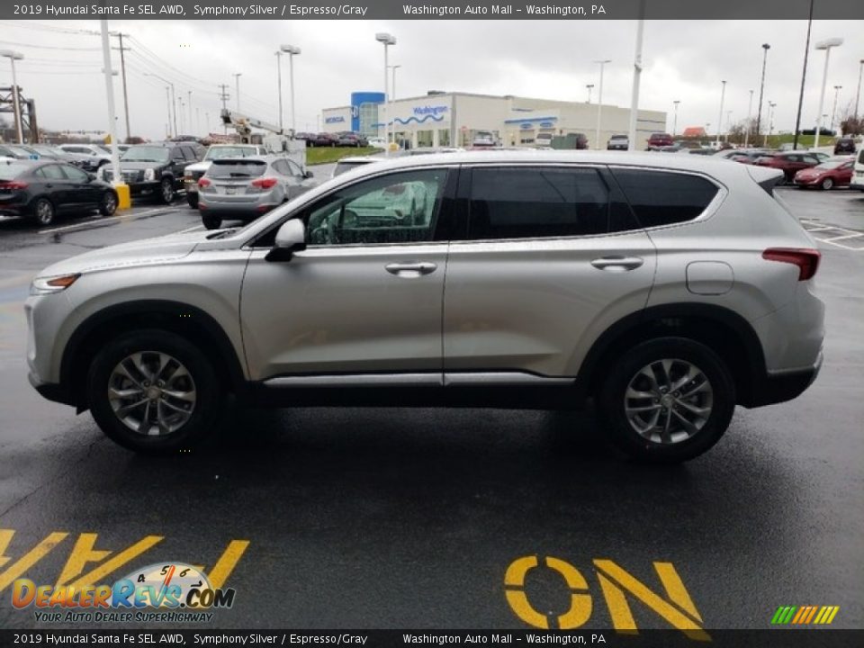 2019 Hyundai Santa Fe SEL AWD Symphony Silver / Espresso/Gray Photo #4