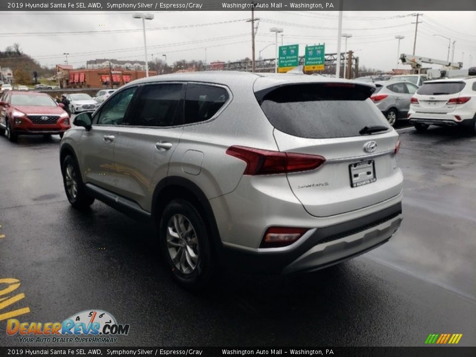 2019 Hyundai Santa Fe SEL AWD Symphony Silver / Espresso/Gray Photo #5