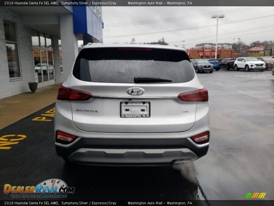 2019 Hyundai Santa Fe SEL AWD Symphony Silver / Espresso/Gray Photo #6