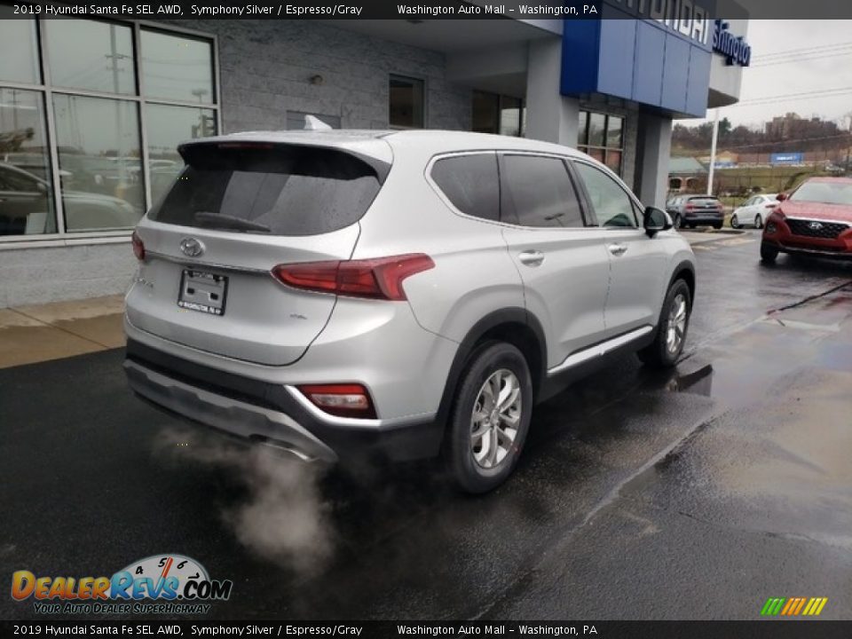 2019 Hyundai Santa Fe SEL AWD Symphony Silver / Espresso/Gray Photo #9