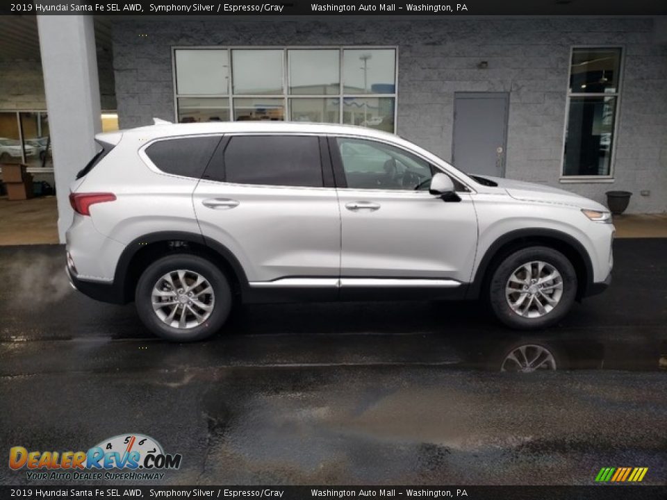 2019 Hyundai Santa Fe SEL AWD Symphony Silver / Espresso/Gray Photo #10