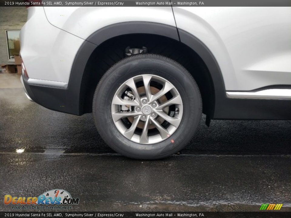 2019 Hyundai Santa Fe SEL AWD Symphony Silver / Espresso/Gray Photo #11