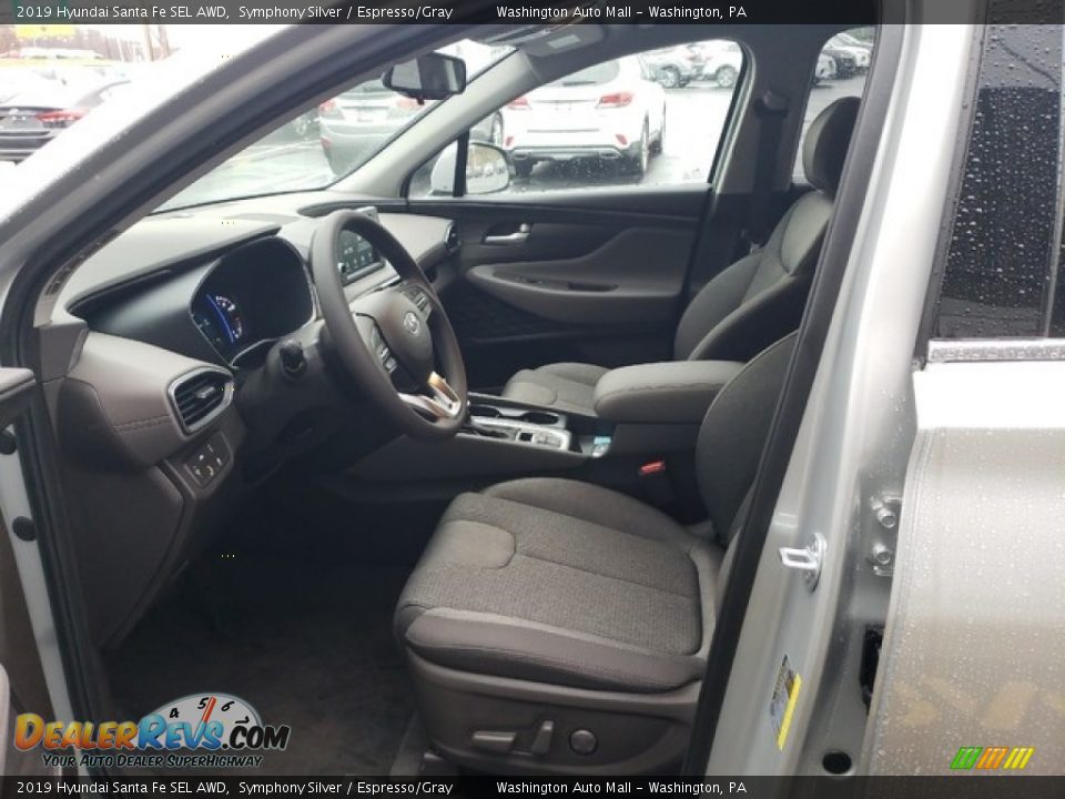 2019 Hyundai Santa Fe SEL AWD Symphony Silver / Espresso/Gray Photo #14