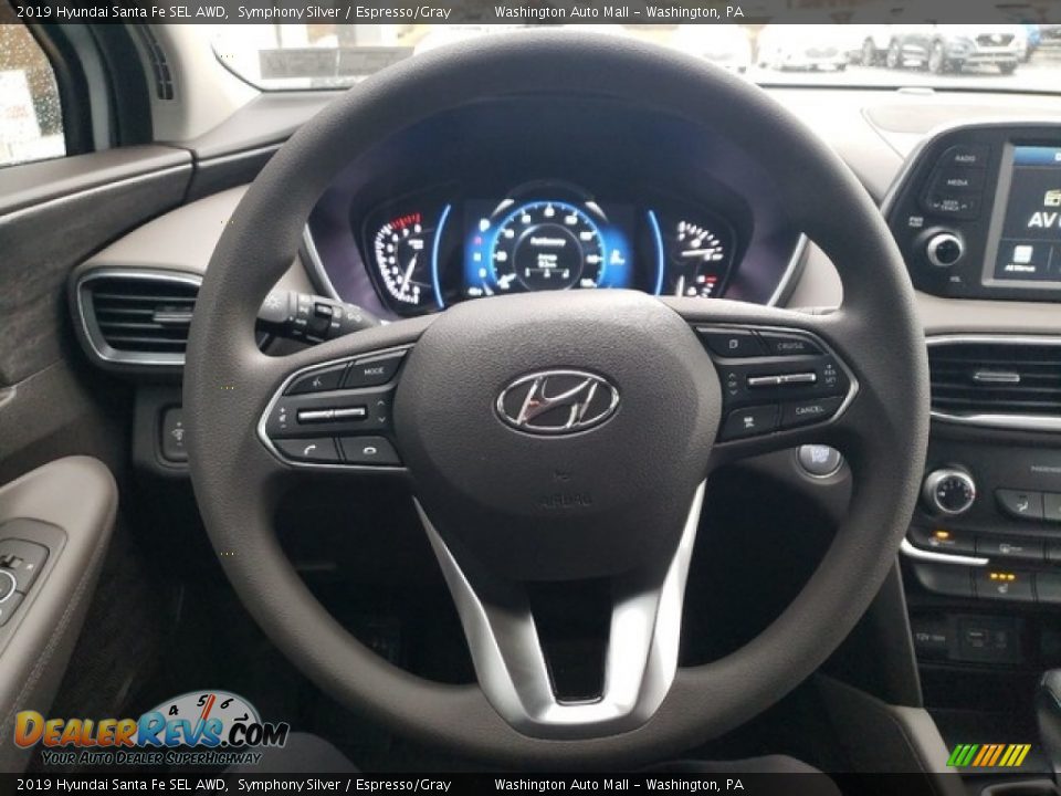 2019 Hyundai Santa Fe SEL AWD Symphony Silver / Espresso/Gray Photo #21
