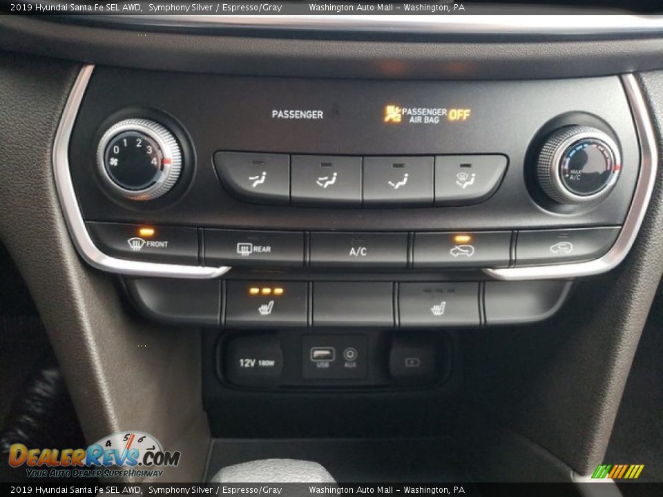 2019 Hyundai Santa Fe SEL AWD Symphony Silver / Espresso/Gray Photo #25