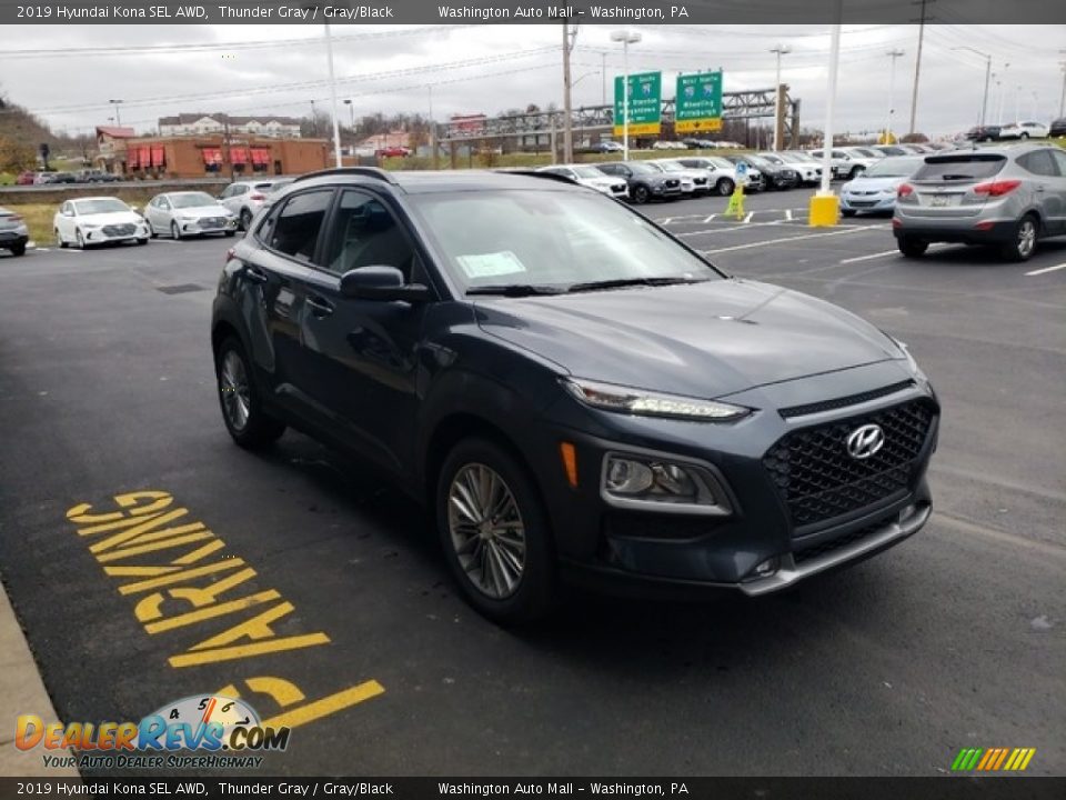 2019 Hyundai Kona SEL AWD Thunder Gray / Gray/Black Photo #3
