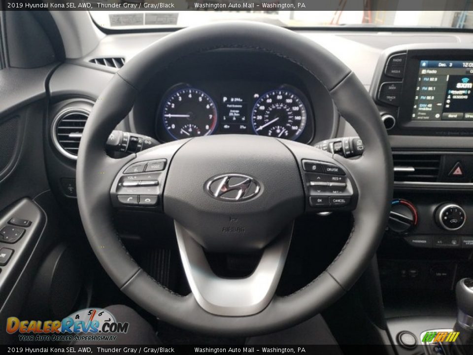 2019 Hyundai Kona SEL AWD Thunder Gray / Gray/Black Photo #17