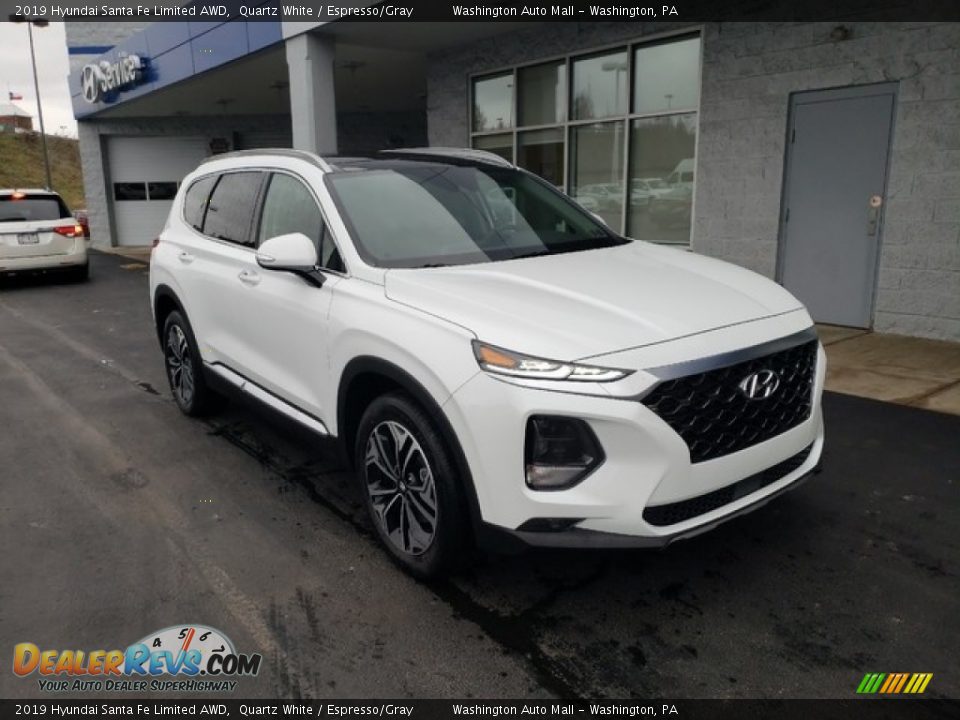 2019 Hyundai Santa Fe Limited AWD Quartz White / Espresso/Gray Photo #1