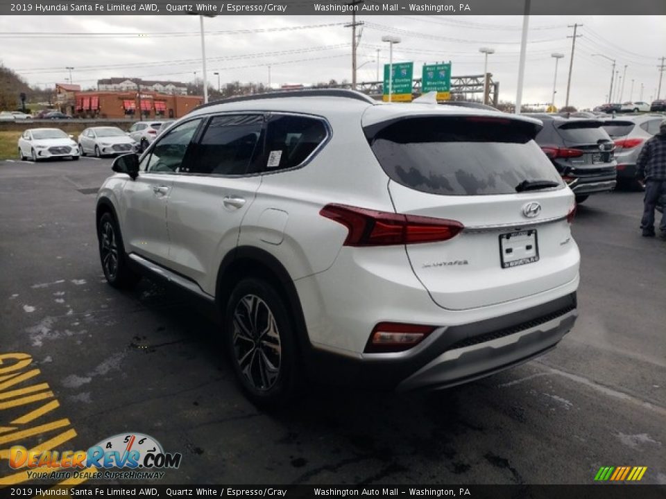 2019 Hyundai Santa Fe Limited AWD Quartz White / Espresso/Gray Photo #7