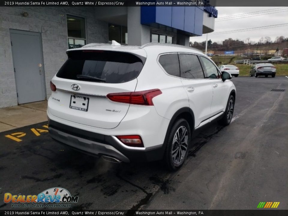 2019 Hyundai Santa Fe Limited AWD Quartz White / Espresso/Gray Photo #10