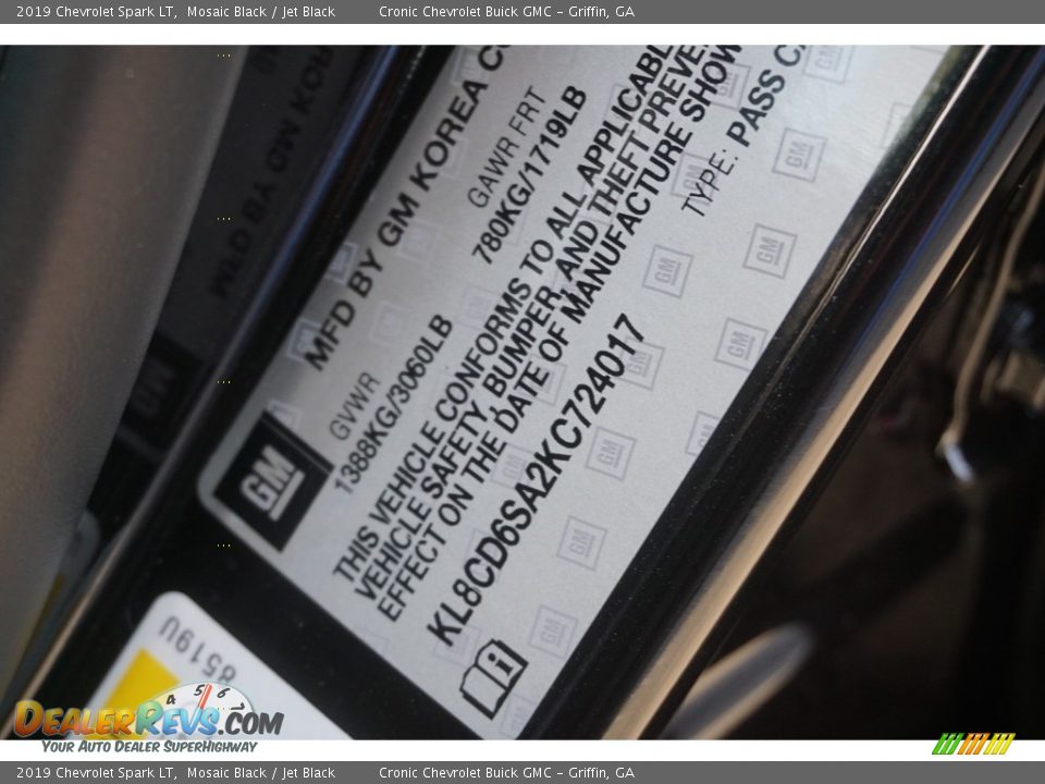 2019 Chevrolet Spark LT Mosaic Black / Jet Black Photo #13