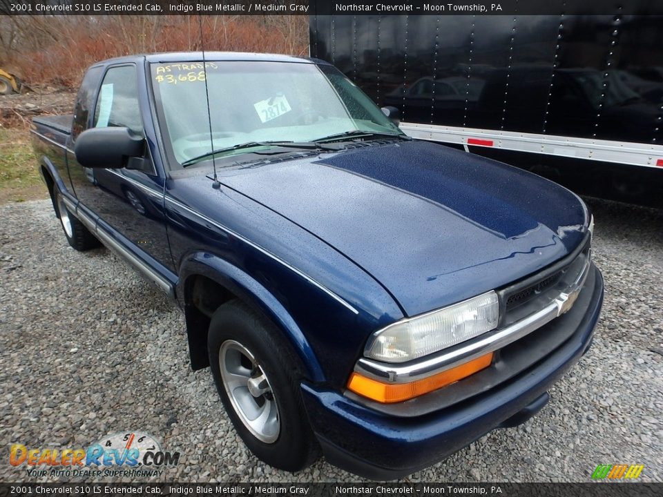 2001 Chevrolet S10 LS Extended Cab Indigo Blue Metallic / Medium Gray Photo #5