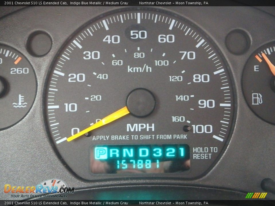 2001 Chevrolet S10 LS Extended Cab Indigo Blue Metallic / Medium Gray Photo #15