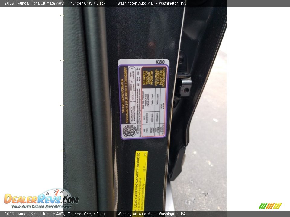 2019 Hyundai Kona Ultimate AWD Thunder Gray / Black Photo #24