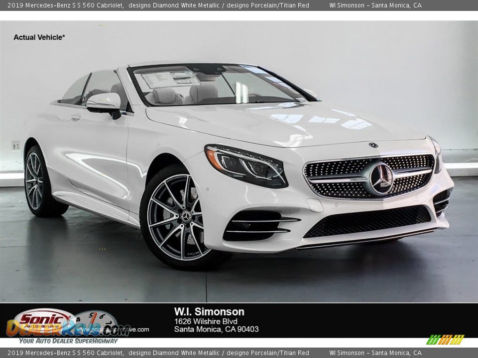 2019 Mercedes-Benz S S 560 Cabriolet designo Diamond White Metallic / designo Porcelain/Titian Red Photo #1