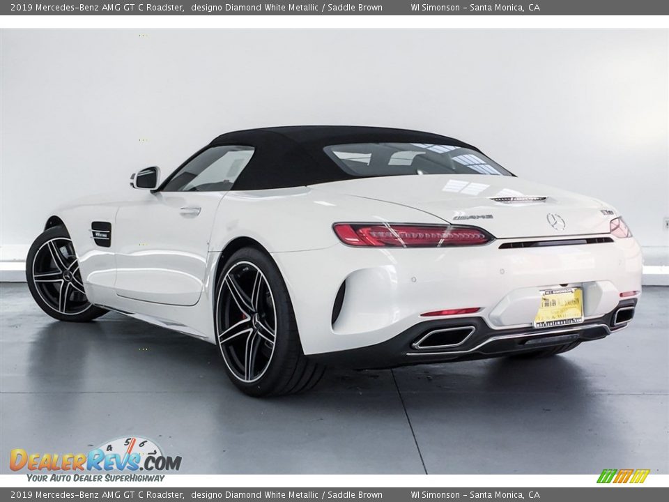 2019 Mercedes-Benz AMG GT C Roadster designo Diamond White Metallic / Saddle Brown Photo #10