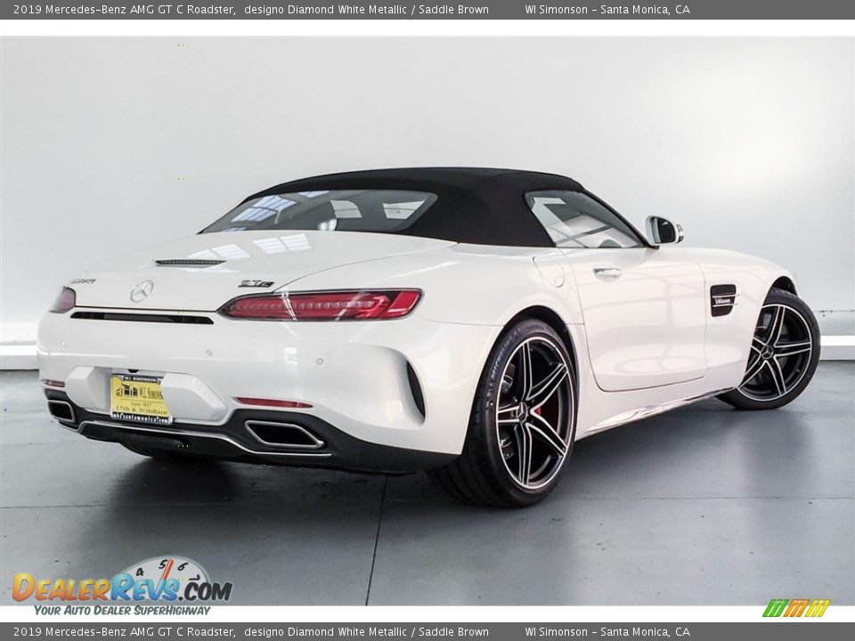 2019 Mercedes-Benz AMG GT C Roadster designo Diamond White Metallic / Saddle Brown Photo #16