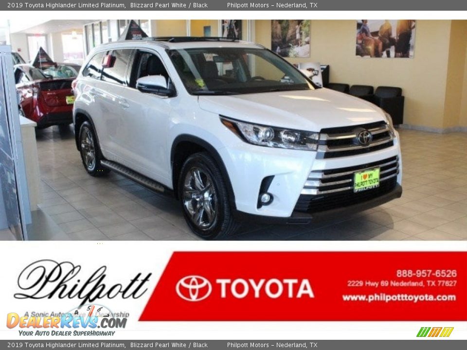 2019 Toyota Highlander Limited Platinum Blizzard Pearl White / Black Photo #1