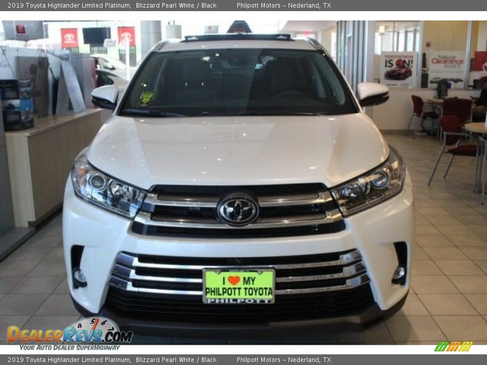 2019 Toyota Highlander Limited Platinum Blizzard Pearl White / Black Photo #3