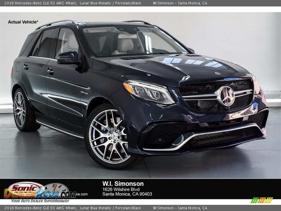 2018 Mercedes-Benz GLE 63 AMG 4Matic Lunar Blue Metallic / Porcelain/Black Photo #1
