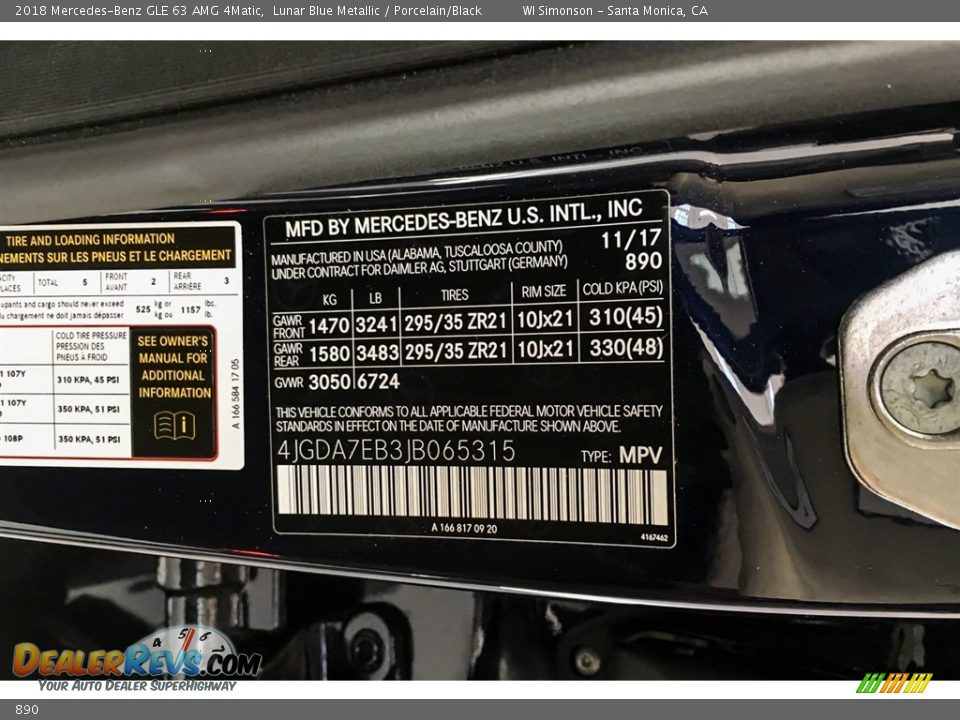 Mercedes-Benz Color Code 890 Lunar Blue Metallic