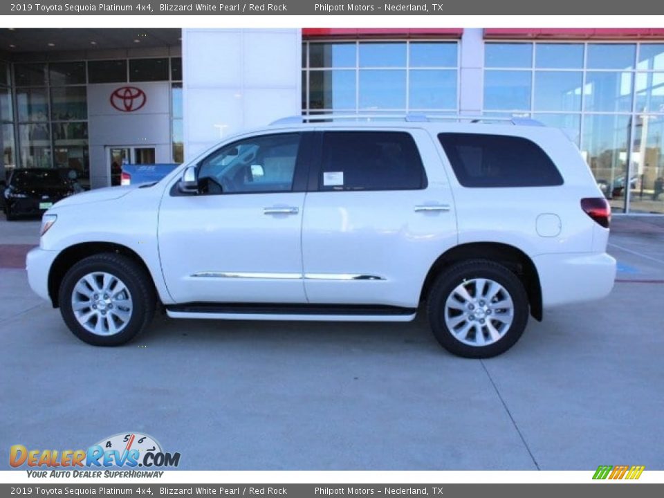 2019 Toyota Sequoia Platinum 4x4 Blizzard White Pearl / Red Rock Photo #6