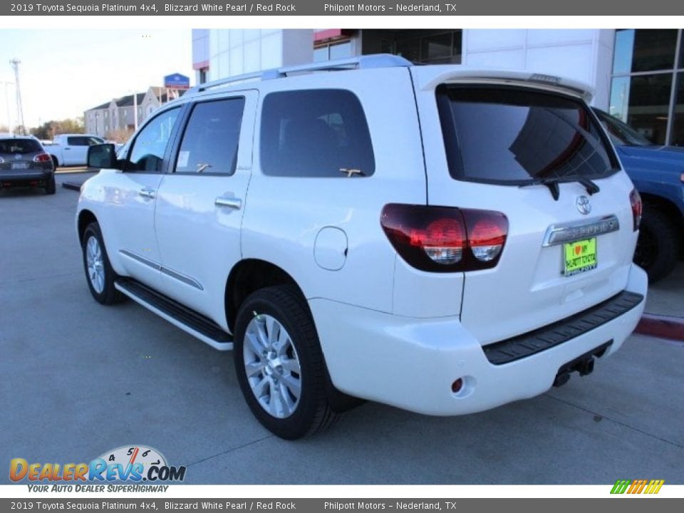 2019 Toyota Sequoia Platinum 4x4 Blizzard White Pearl / Red Rock Photo #7