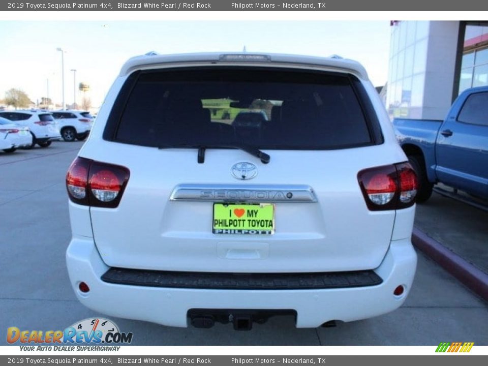 2019 Toyota Sequoia Platinum 4x4 Blizzard White Pearl / Red Rock Photo #8