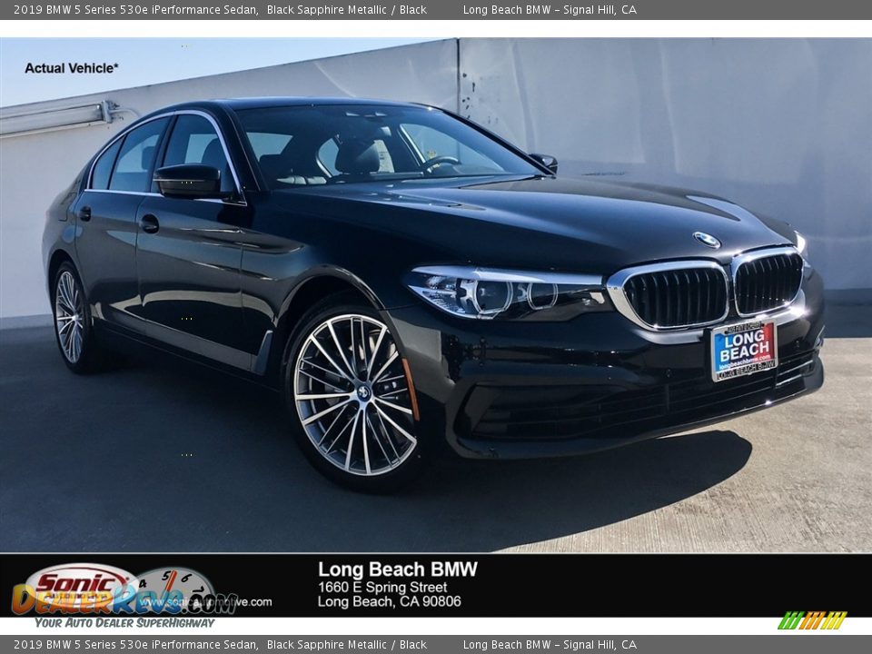 2019 BMW 5 Series 530e iPerformance Sedan Black Sapphire Metallic / Black Photo #1