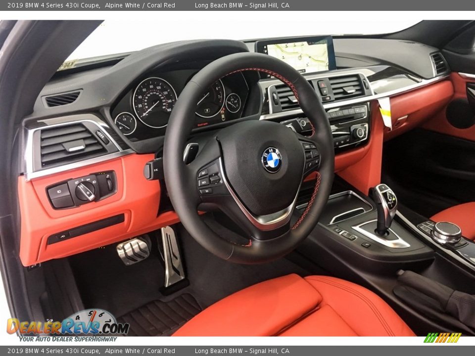 2019 BMW 4 Series 430i Coupe Alpine White / Coral Red Photo #5