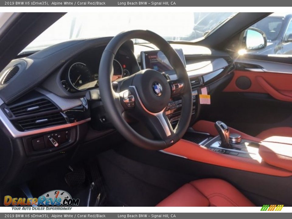 2019 BMW X6 sDrive35i Alpine White / Coral Red/Black Photo #4