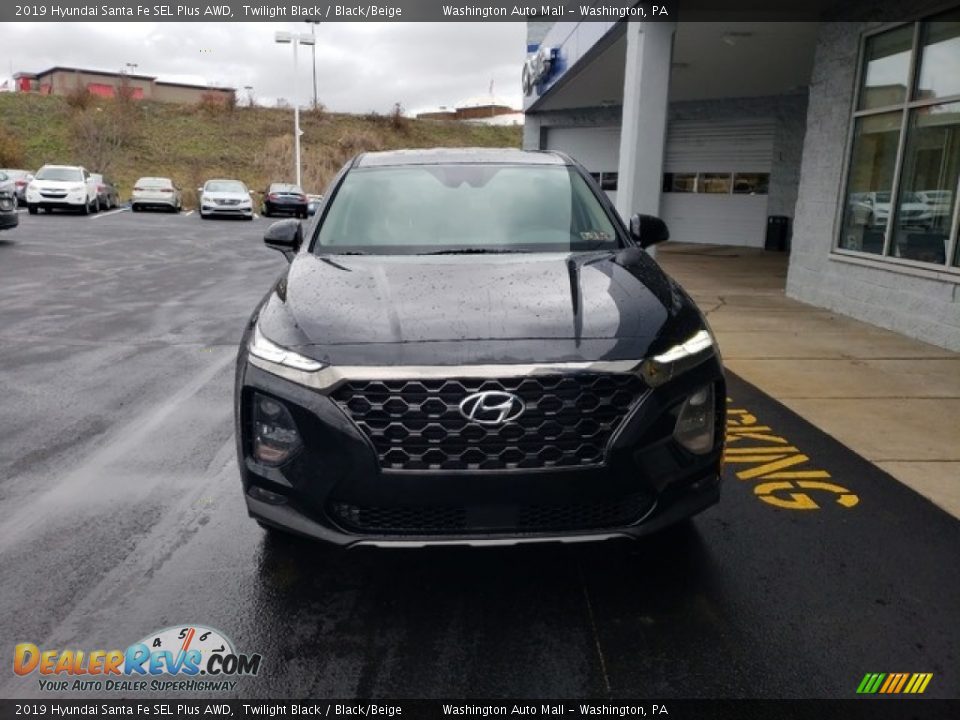 2019 Hyundai Santa Fe SEL Plus AWD Twilight Black / Black/Beige Photo #2