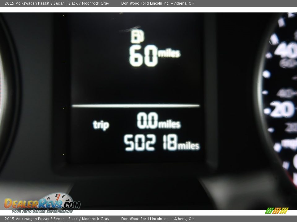 2015 Volkswagen Passat S Sedan Black / Moonrock Gray Photo #22