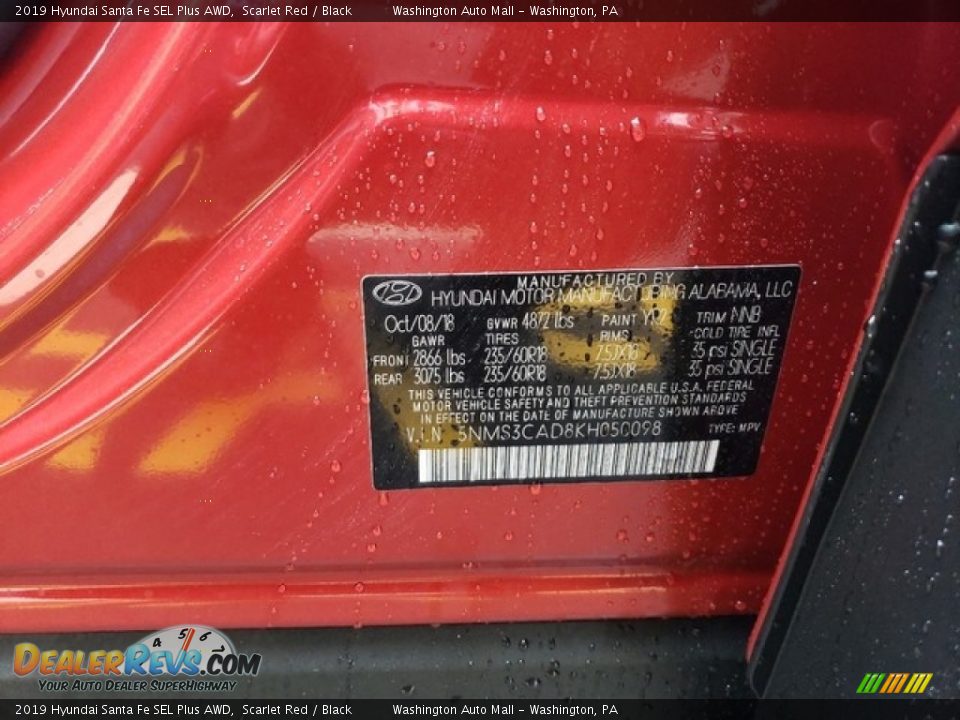 2019 Hyundai Santa Fe SEL Plus AWD Scarlet Red / Black Photo #15