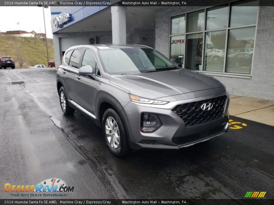 2019 Hyundai Santa Fe SE AWD Machine Gray / Espresso/Gray Photo #1
