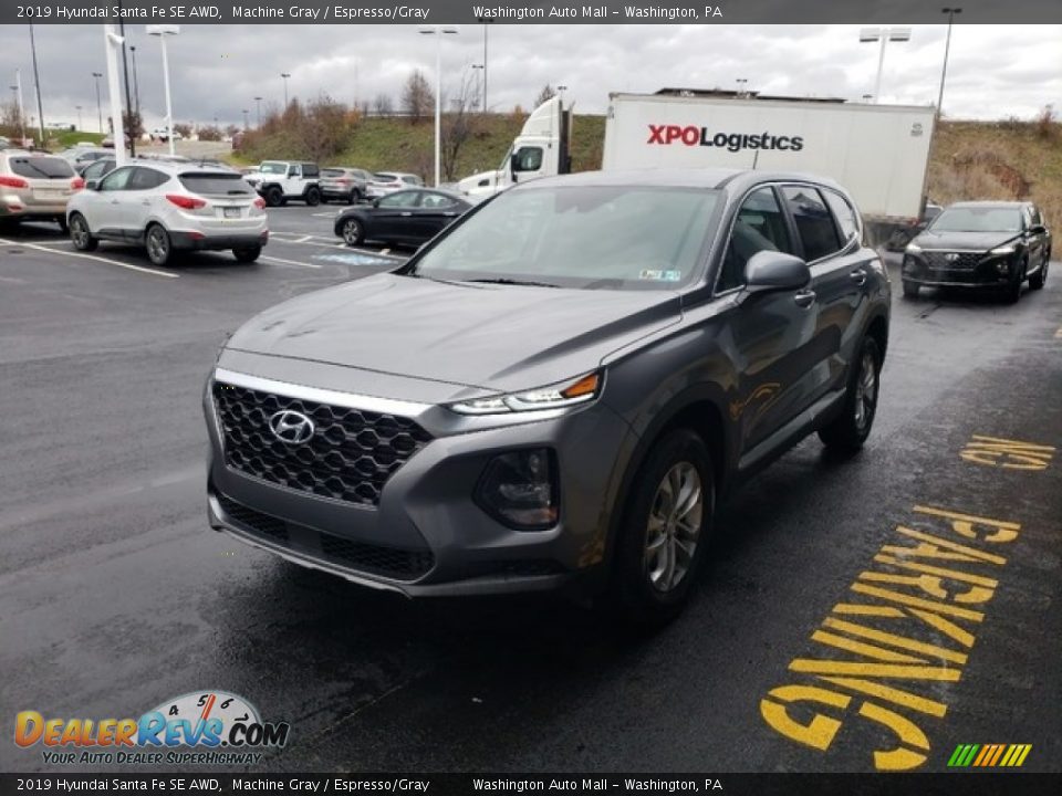 2019 Hyundai Santa Fe SE AWD Machine Gray / Espresso/Gray Photo #3