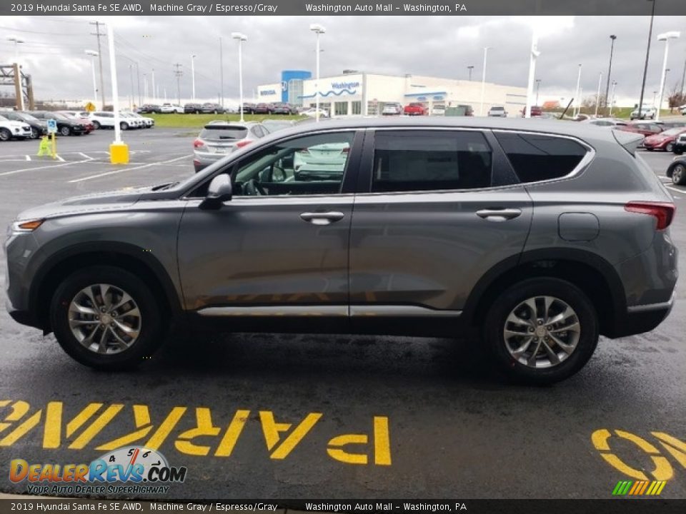 2019 Hyundai Santa Fe SE AWD Machine Gray / Espresso/Gray Photo #4