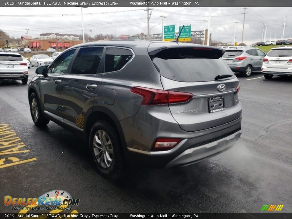 2019 Hyundai Santa Fe SE AWD Machine Gray / Espresso/Gray Photo #5