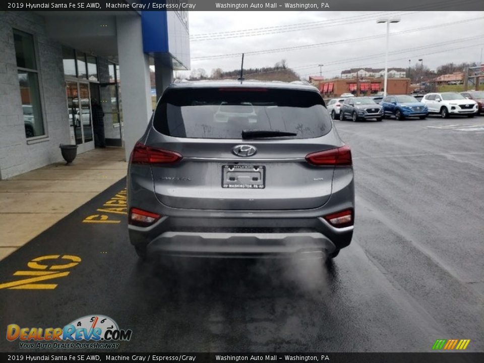 2019 Hyundai Santa Fe SE AWD Machine Gray / Espresso/Gray Photo #6