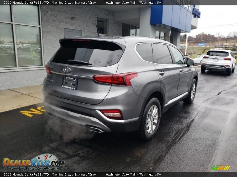 2019 Hyundai Santa Fe SE AWD Machine Gray / Espresso/Gray Photo #8