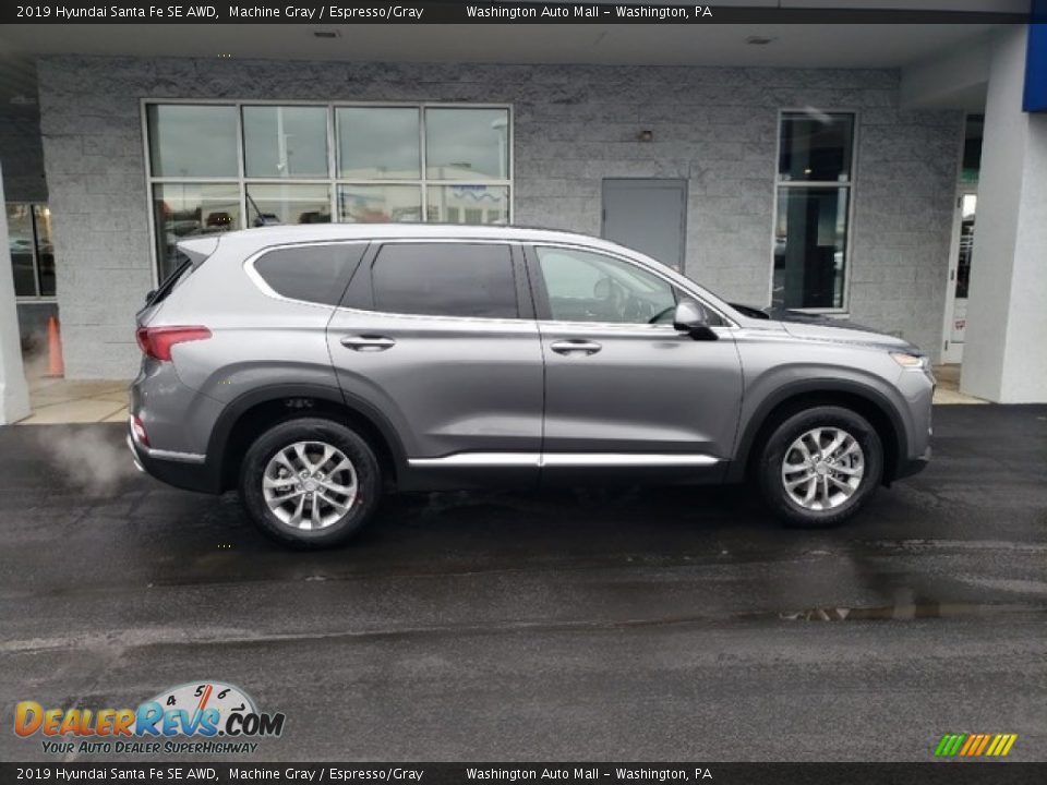2019 Hyundai Santa Fe SE AWD Machine Gray / Espresso/Gray Photo #9
