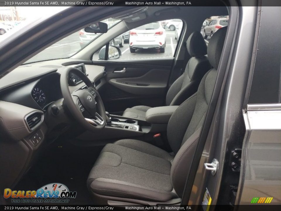 2019 Hyundai Santa Fe SE AWD Machine Gray / Espresso/Gray Photo #14