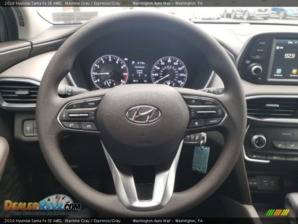 2019 Hyundai Santa Fe SE AWD Machine Gray / Espresso/Gray Photo #20