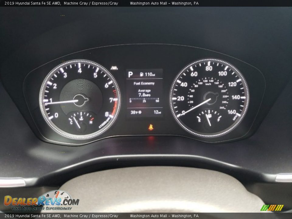 2019 Hyundai Santa Fe SE AWD Machine Gray / Espresso/Gray Photo #21