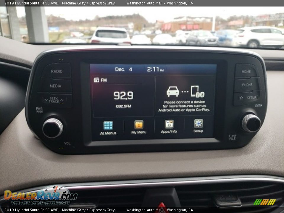 2019 Hyundai Santa Fe SE AWD Machine Gray / Espresso/Gray Photo #22