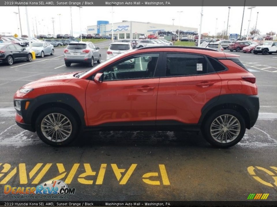 2019 Hyundai Kona SEL AWD Sunset Orange / Black Photo #4