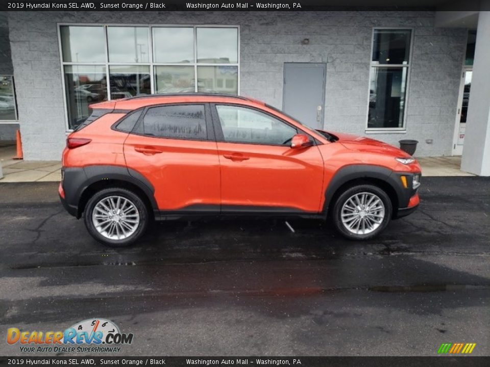 Sunset Orange 2019 Hyundai Kona SEL AWD Photo #8