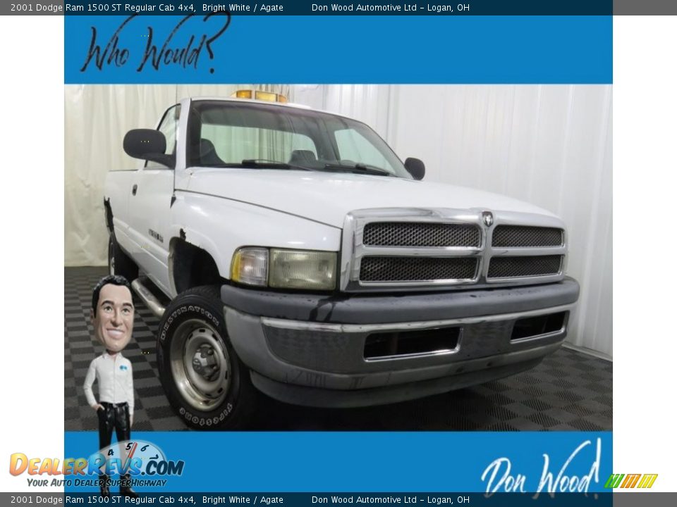 2001 Dodge Ram 1500 ST Regular Cab 4x4 Bright White / Agate Photo #1